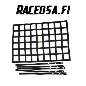 RRS nascarverkko Musta kiinnitysremmeillä
